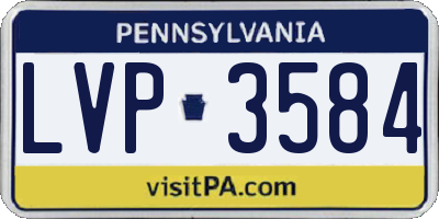 PA license plate LVP3584
