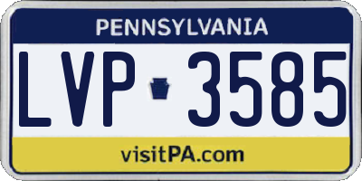 PA license plate LVP3585