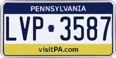 PA license plate LVP3587