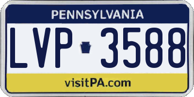 PA license plate LVP3588