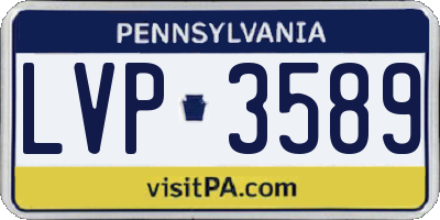 PA license plate LVP3589
