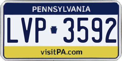 PA license plate LVP3592