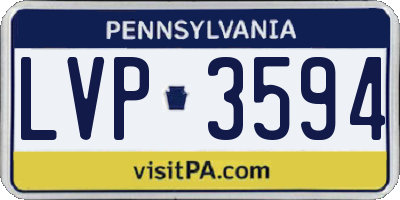 PA license plate LVP3594