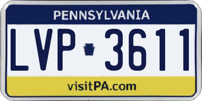 PA license plate LVP3611
