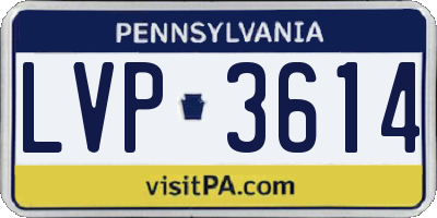 PA license plate LVP3614