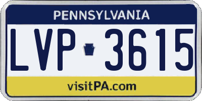 PA license plate LVP3615