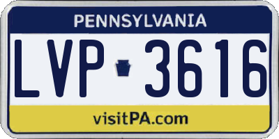 PA license plate LVP3616