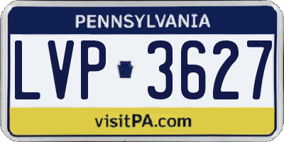 PA license plate LVP3627