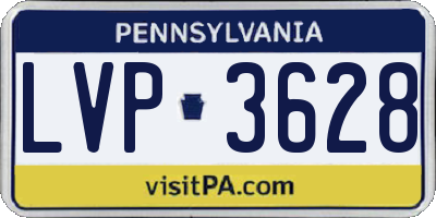 PA license plate LVP3628
