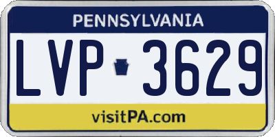 PA license plate LVP3629