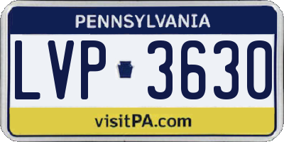 PA license plate LVP3630