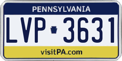PA license plate LVP3631