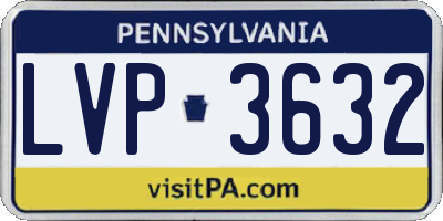 PA license plate LVP3632