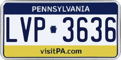 PA license plate LVP3636