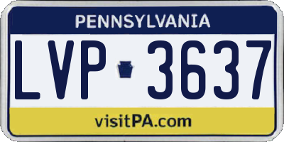 PA license plate LVP3637