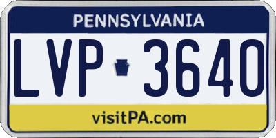 PA license plate LVP3640