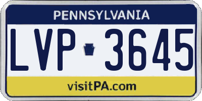 PA license plate LVP3645