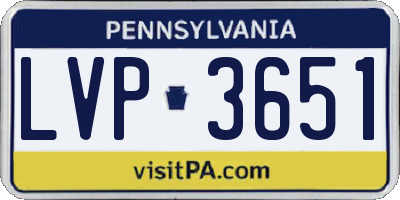 PA license plate LVP3651