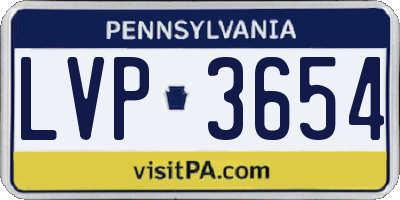 PA license plate LVP3654