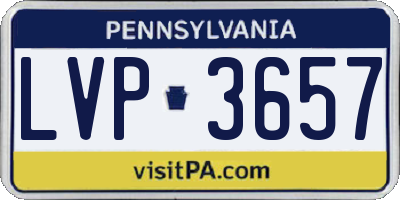 PA license plate LVP3657