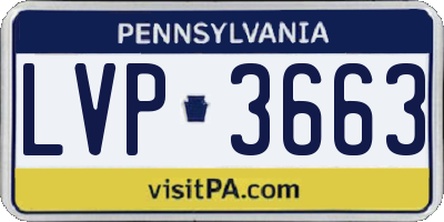 PA license plate LVP3663