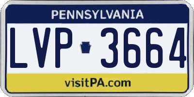 PA license plate LVP3664