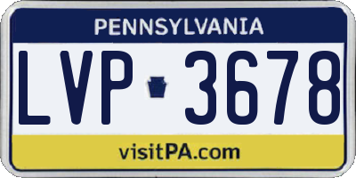 PA license plate LVP3678