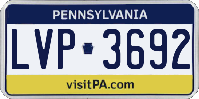 PA license plate LVP3692