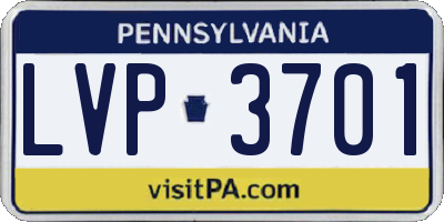 PA license plate LVP3701