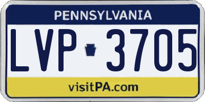 PA license plate LVP3705
