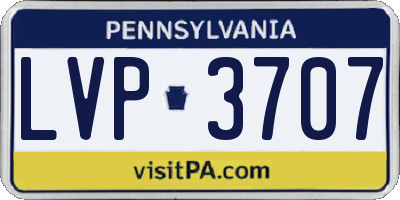 PA license plate LVP3707