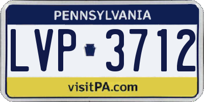 PA license plate LVP3712
