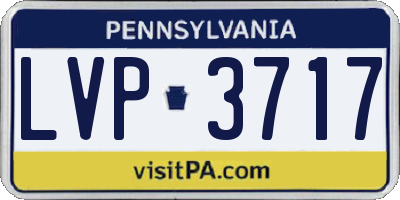 PA license plate LVP3717