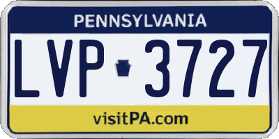 PA license plate LVP3727
