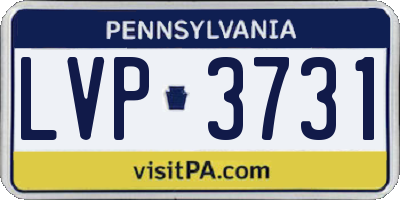 PA license plate LVP3731