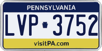 PA license plate LVP3752