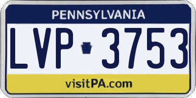 PA license plate LVP3753