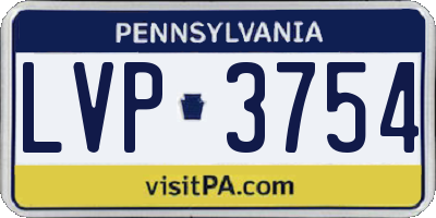 PA license plate LVP3754