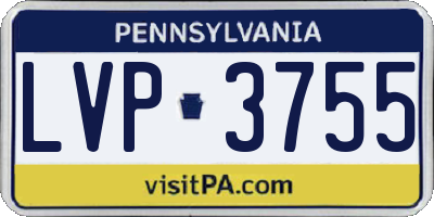 PA license plate LVP3755