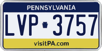 PA license plate LVP3757