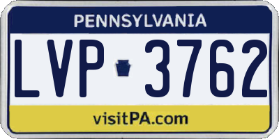 PA license plate LVP3762