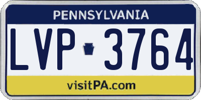 PA license plate LVP3764