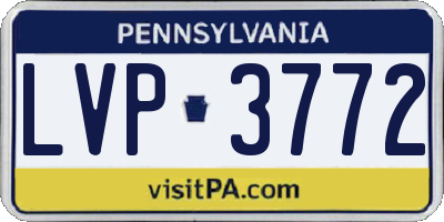 PA license plate LVP3772
