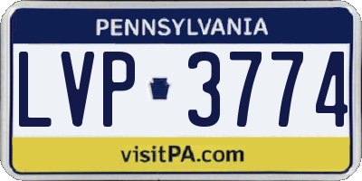 PA license plate LVP3774