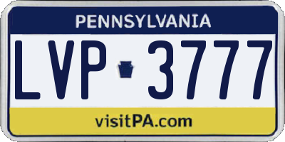 PA license plate LVP3777
