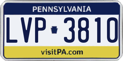 PA license plate LVP3810