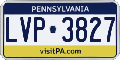 PA license plate LVP3827