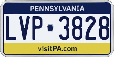PA license plate LVP3828