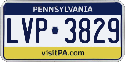 PA license plate LVP3829