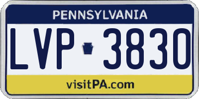 PA license plate LVP3830